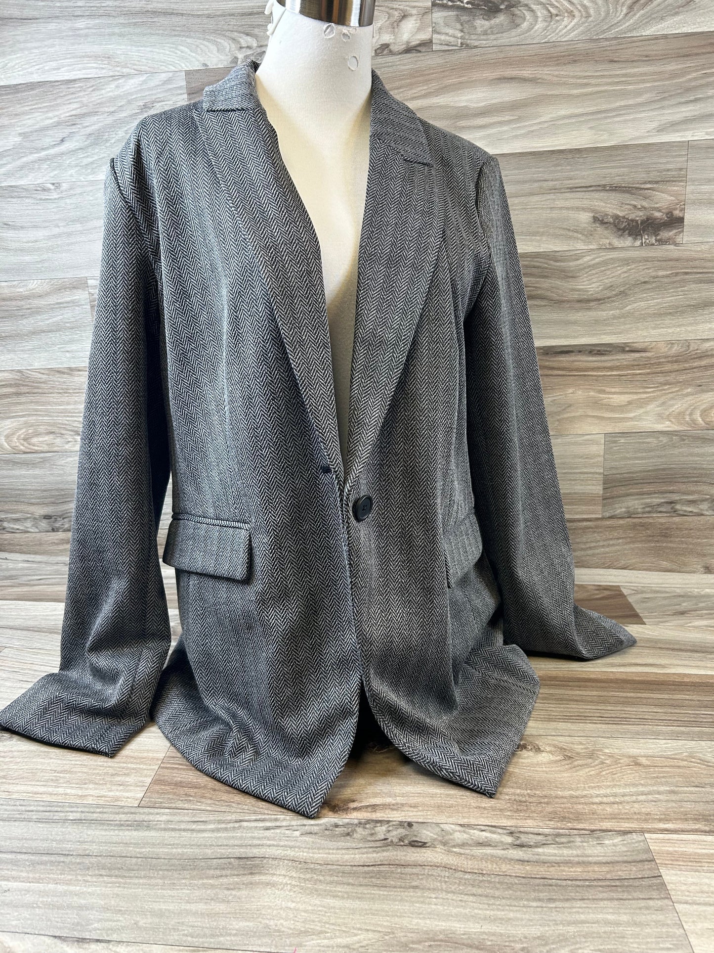 Blazer By Simply Vera In Black & Grey, Size: L