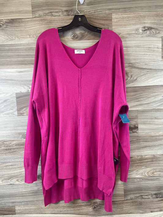 Top Long Sleeve By Zenana Outfitters In Pink, Size: 1x