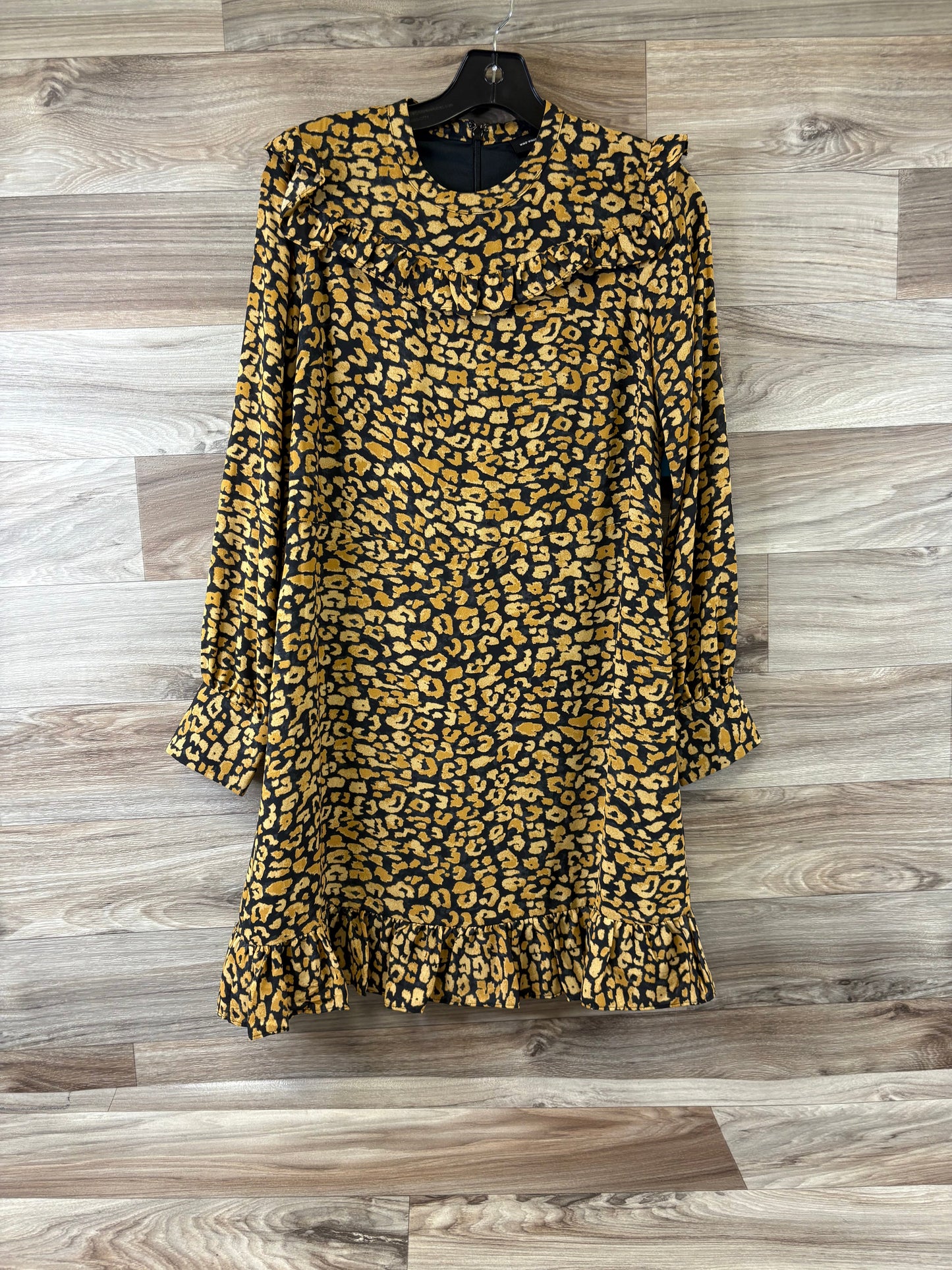 Dress Casual Midi By Who What Wear In Black & Yellow, Size: S