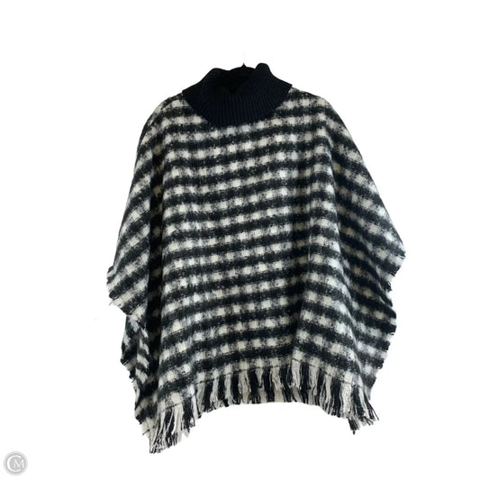 Poncho By Chicos In Black & White, Size: S
