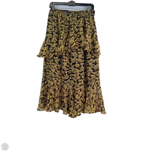 Skirt Maxi By Who What Wear In Black & Yellow, Size: S