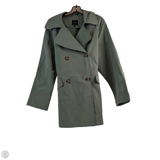 Coat Trench Coat By Love Tree In Green, Size: L