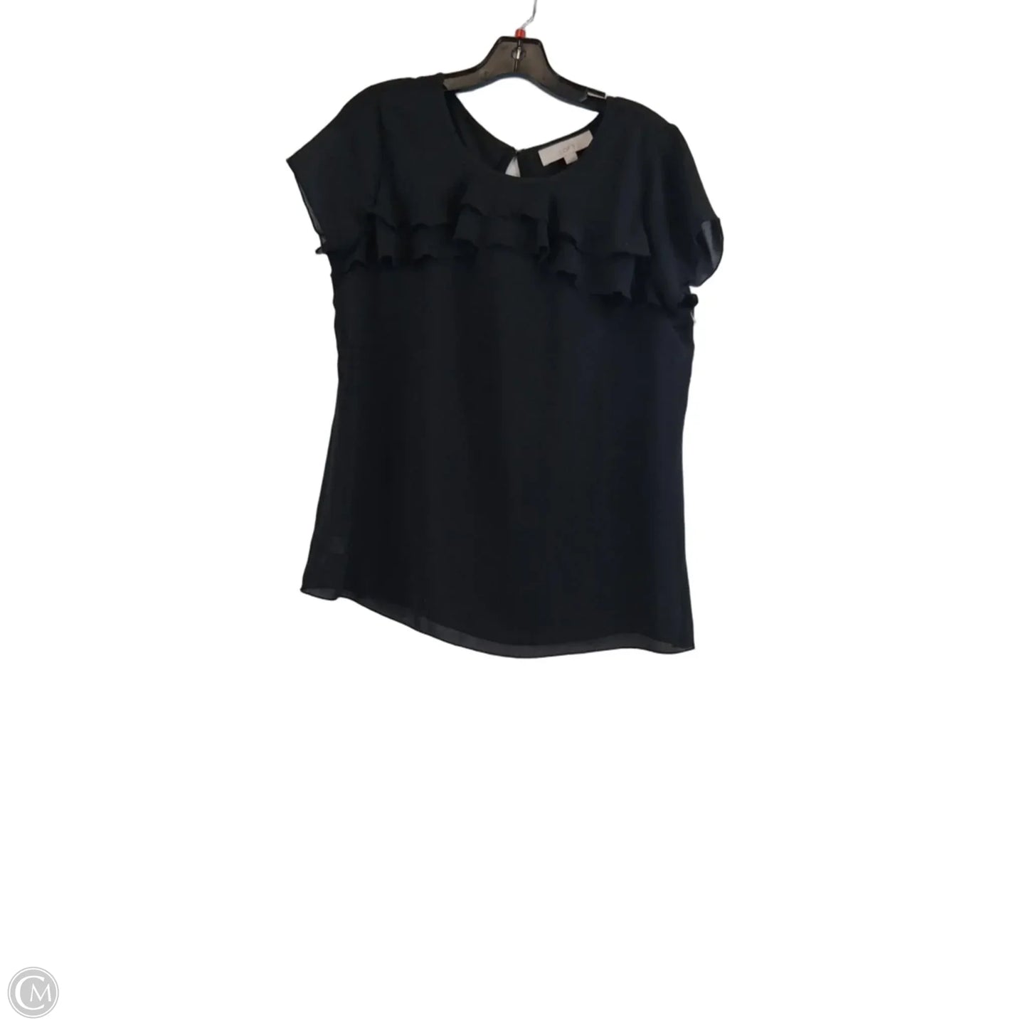 Top Short Sleeve Basic By Loft In Black, Size: M