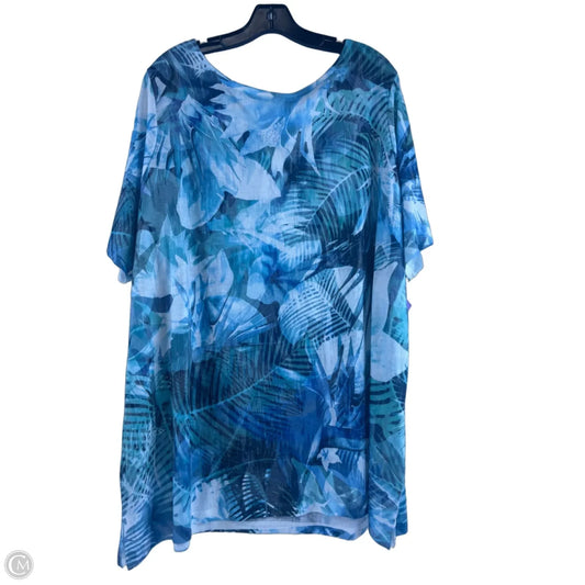 Top Short Sleeve By Cj Banks In Blue & Green, Size: 3x