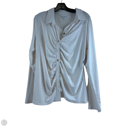 Top Long Sleeve By Loft In Cream, Size: Xl