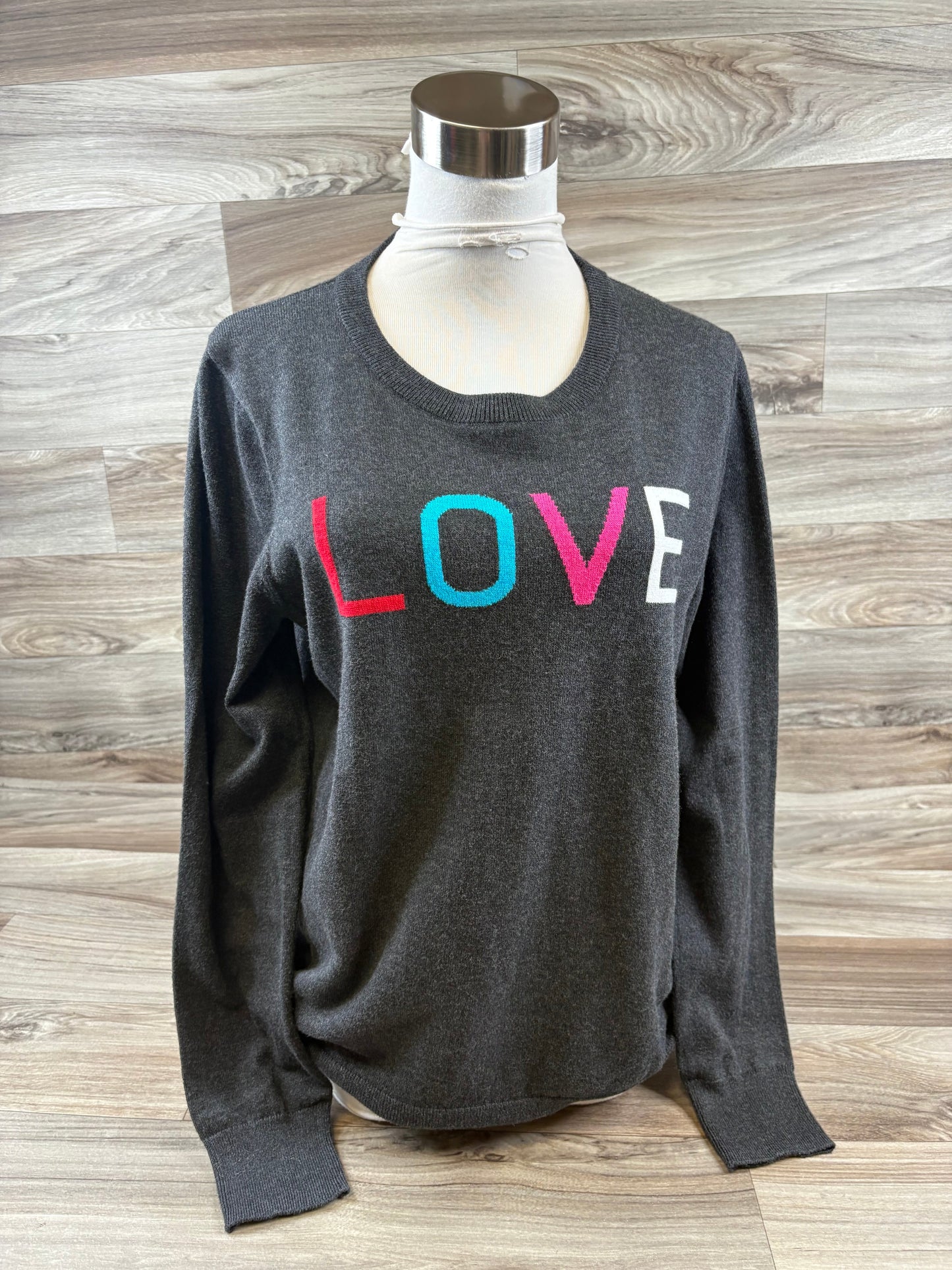 Top Long Sleeve By Gap In Grey & Pink, Size: M