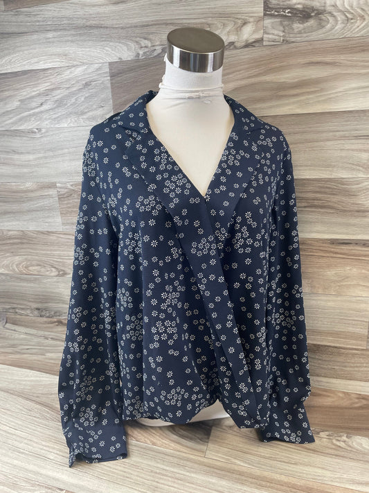 Top Long Sleeve Basic By Vince Camuto In Navy, Size: M