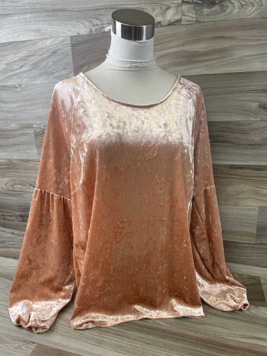 Top Long Sleeve By Lc Lauren Conrad In Peach, Size: Xl