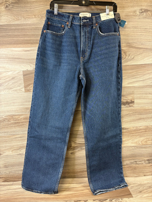 Jeans Wide Leg By Abercrombie And Fitch In Blue Denim, Size: 10