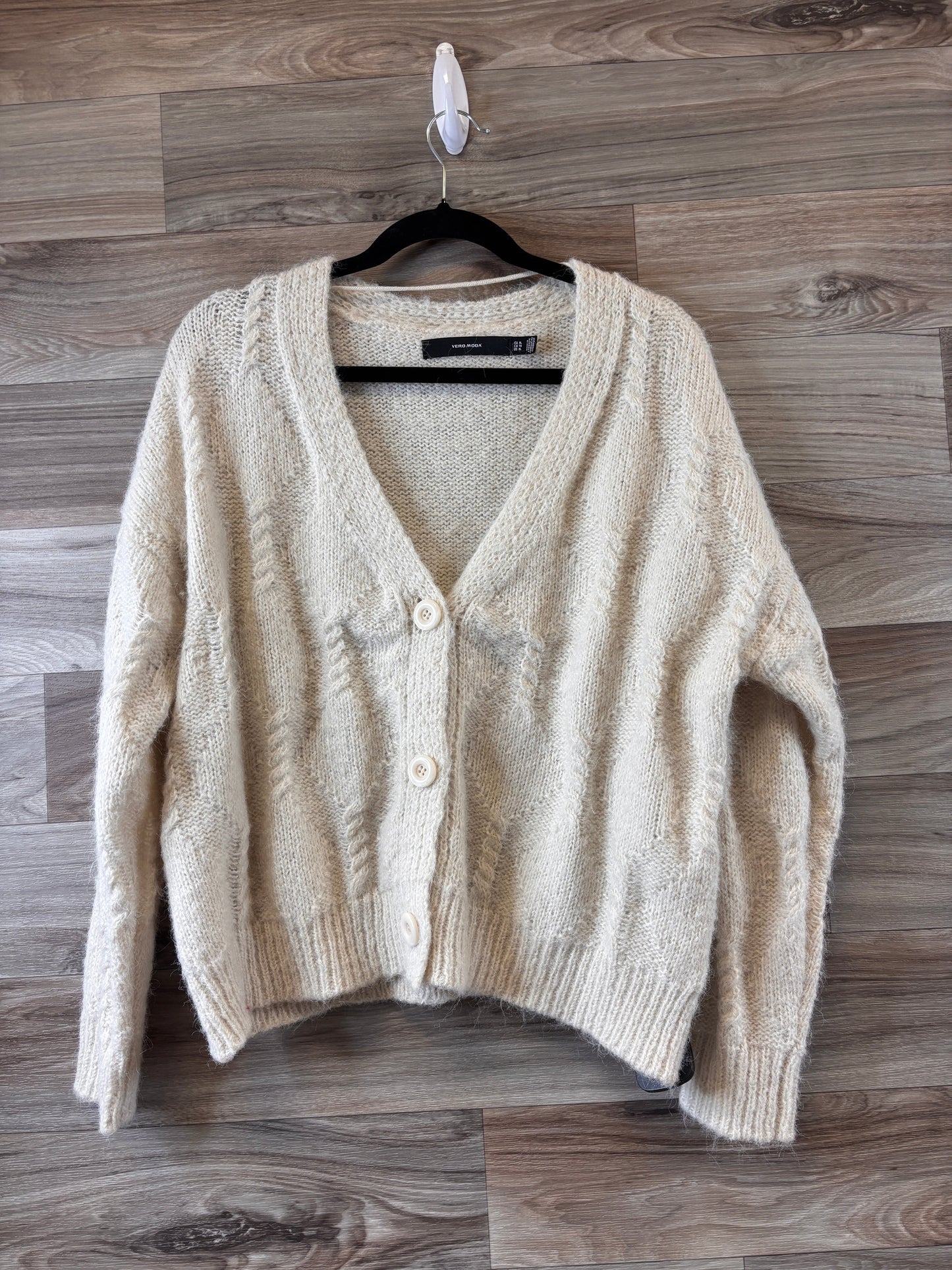 Sweater Cardigan By Vero Moda In Cream, Size: Xl