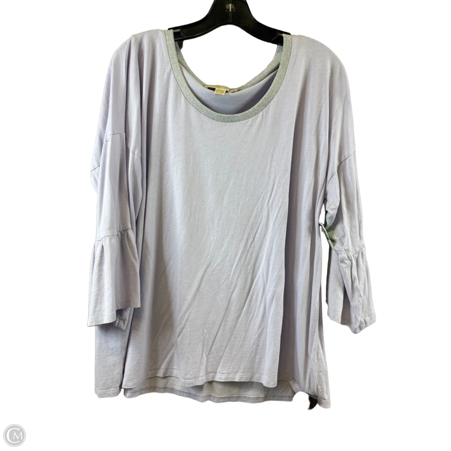Top 3/4 Sleeve Basic By Michael By Michael Kors In Purple & Silver, Size: 2x