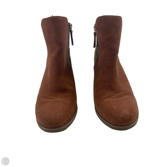 Boots Ankle Heels By Toms In Brown & Green, Size: 6.5