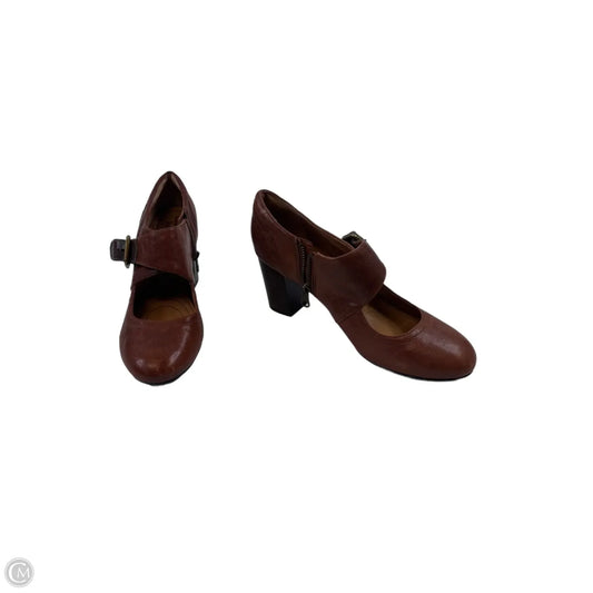 Shoes Heels Block By Clarks In Bronze, Size: 9.5