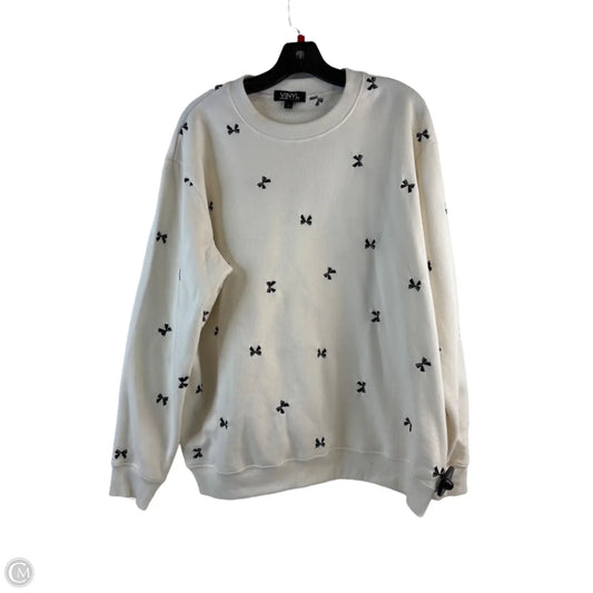 Sweatshirt Crewneck By Clothes Mentor In Black & White, Size: L