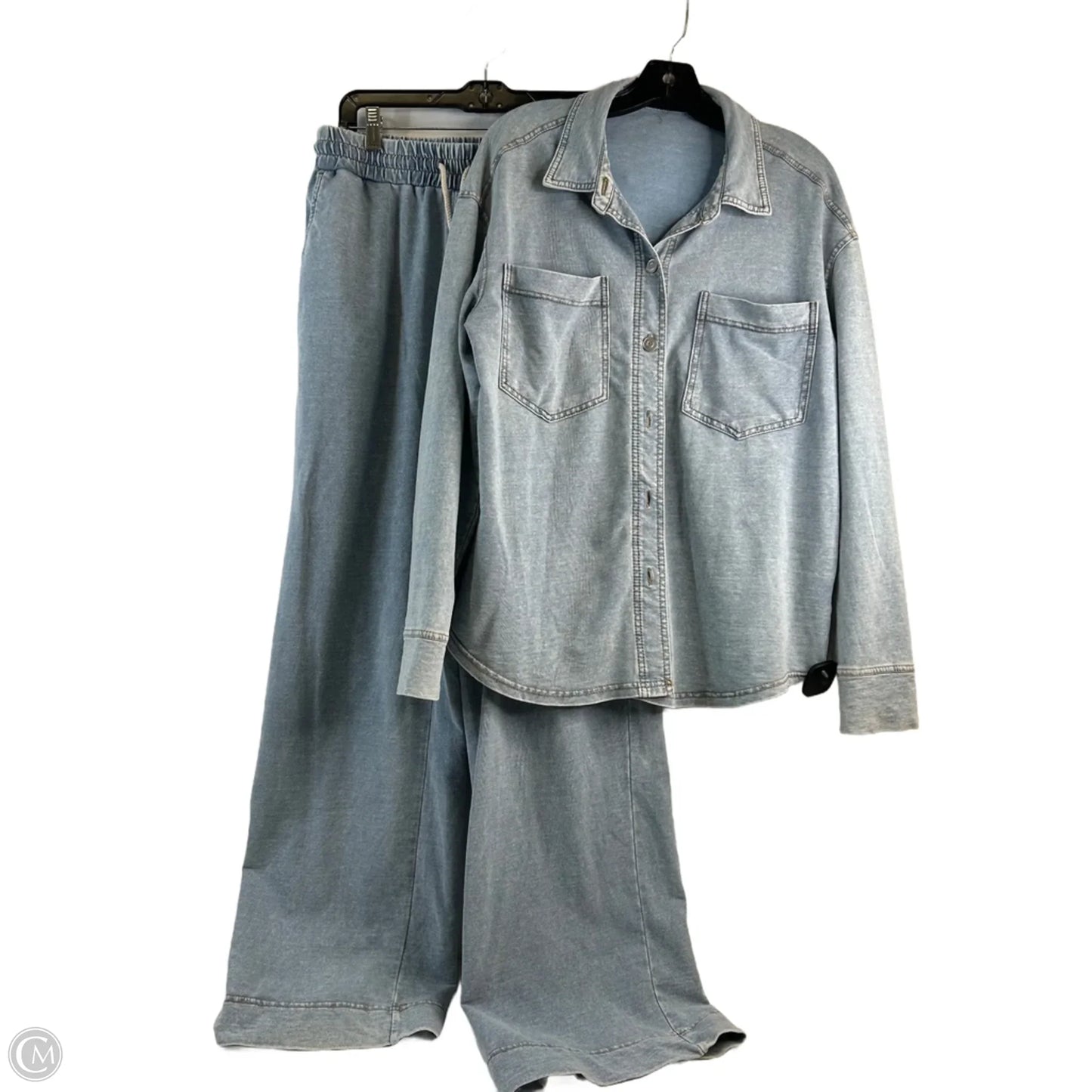 Lounge Set Pants By Jane And Delancey In Blue Denim, Size: M