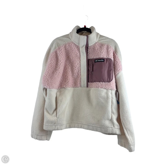 Jacket Faux Fur & Sherpa By Columbia In Pink & White, Size: L