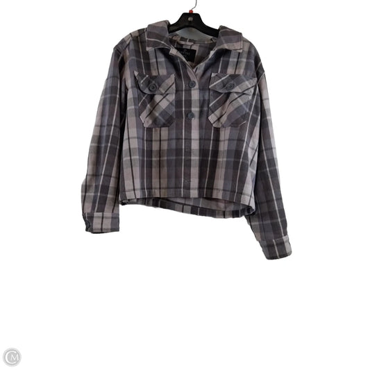 Jacket Shirt By Clothes Mentor In Grey & Purple, Size: M