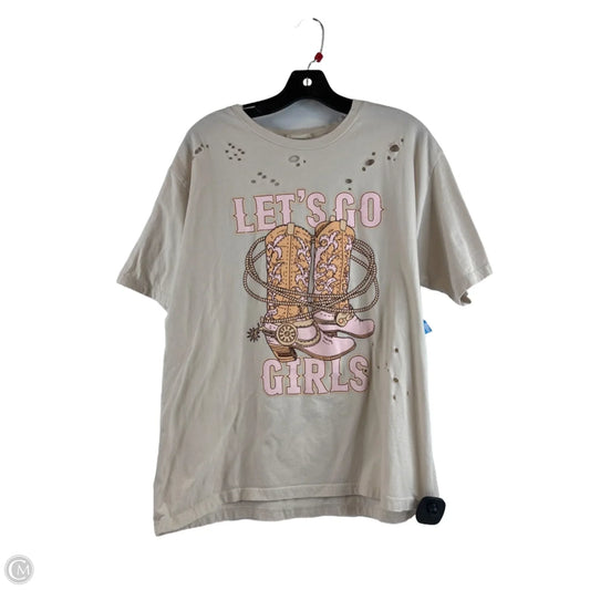 Top Short Sleeve By Altard State In Beige, Size: M