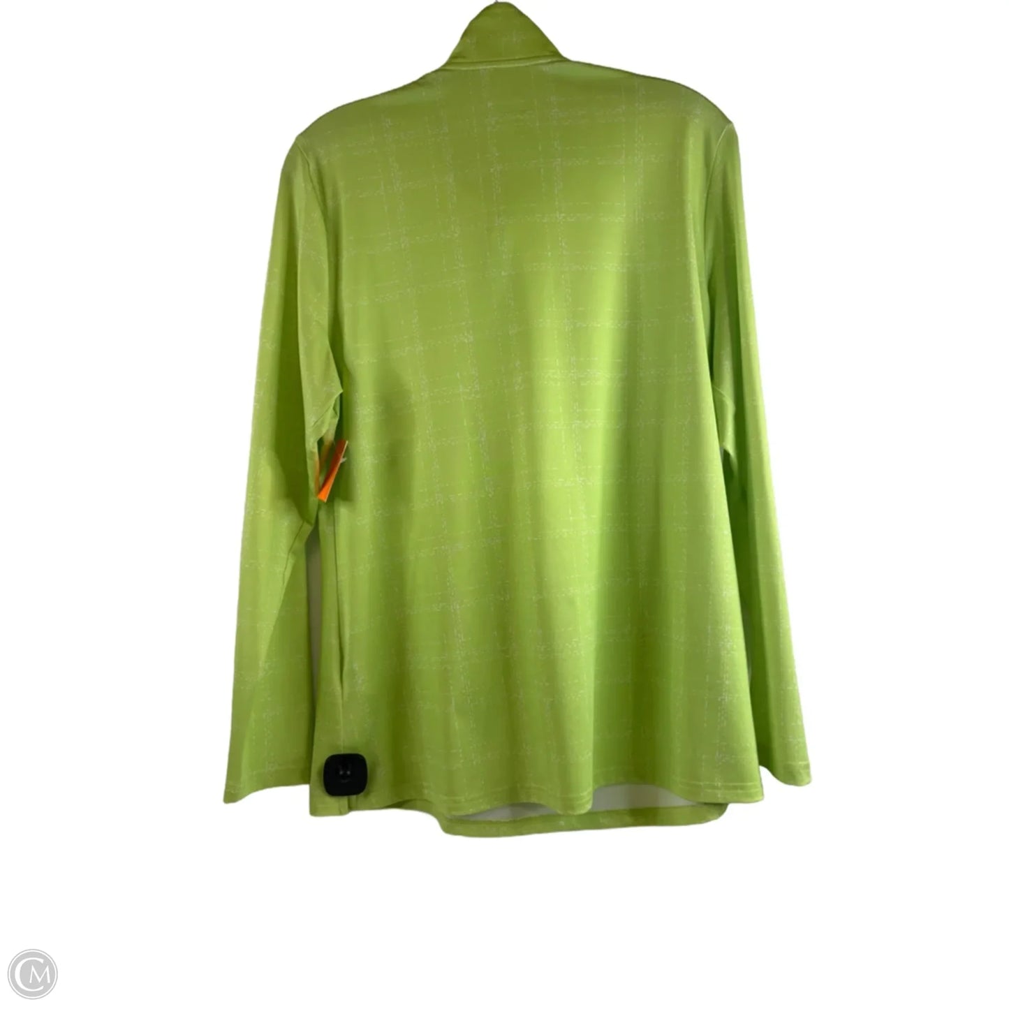 Athletic Top Long Sleeve Collar By Adidas In Green, Size: L