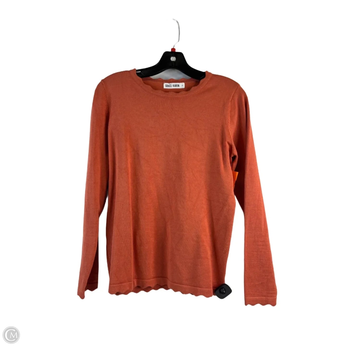 Top Long Sleeve Basic By Grace Karin In Orange, Size: S