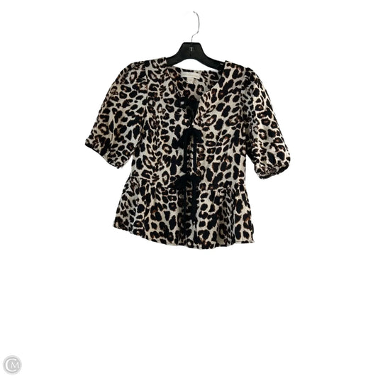 Top Short Sleeve By Monteau In Leopard Print, Size: S