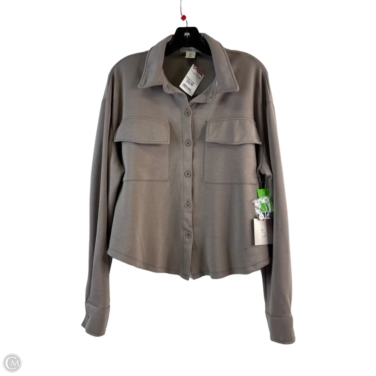 Top Long Sleeve By Happily Grey In Taupe, Size: L