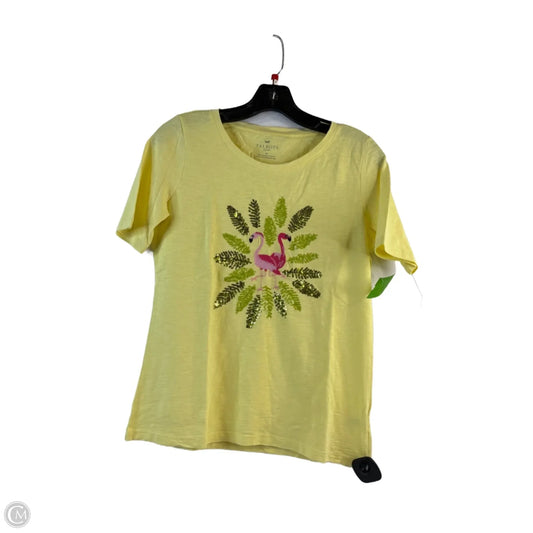 Top Short Sleeve Basic By Talbots In Yellow, Size: Sp
