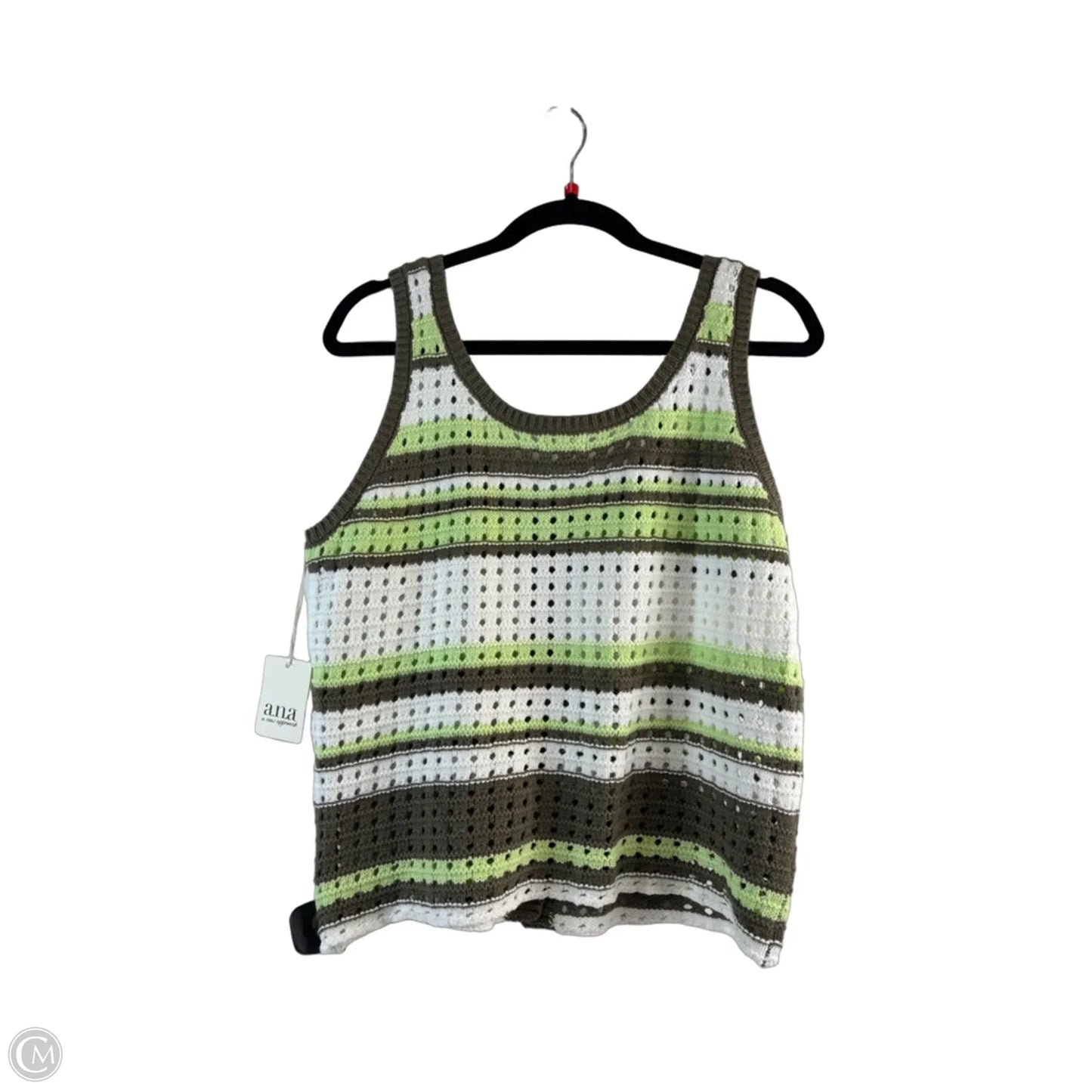 Top Sleeveless By Ana In Green, Size: L