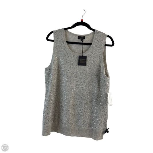 Top Sleeveless By Charter Club In Grey, Size: L
