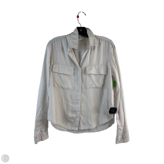 Top Long Sleeve By Beachlunchlounge In Tan & White, Size: S