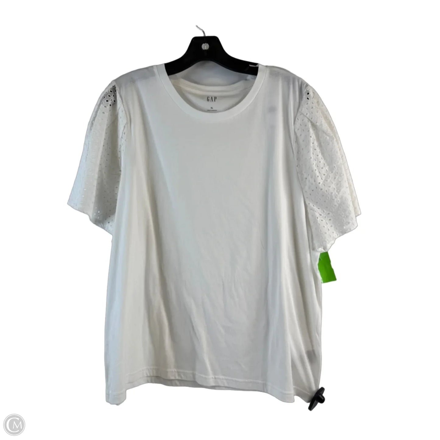Top Short Sleeve By Gap In White, Size: Xl