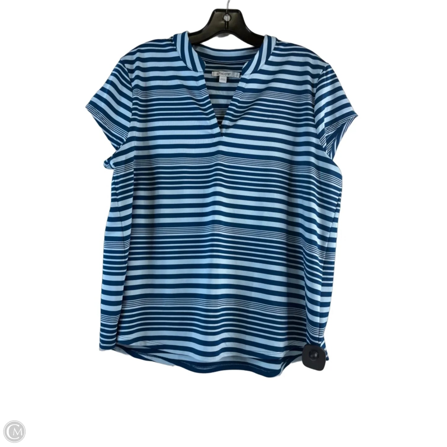 Top Short Sleeve Basic By Chicos In Blue, Size: L