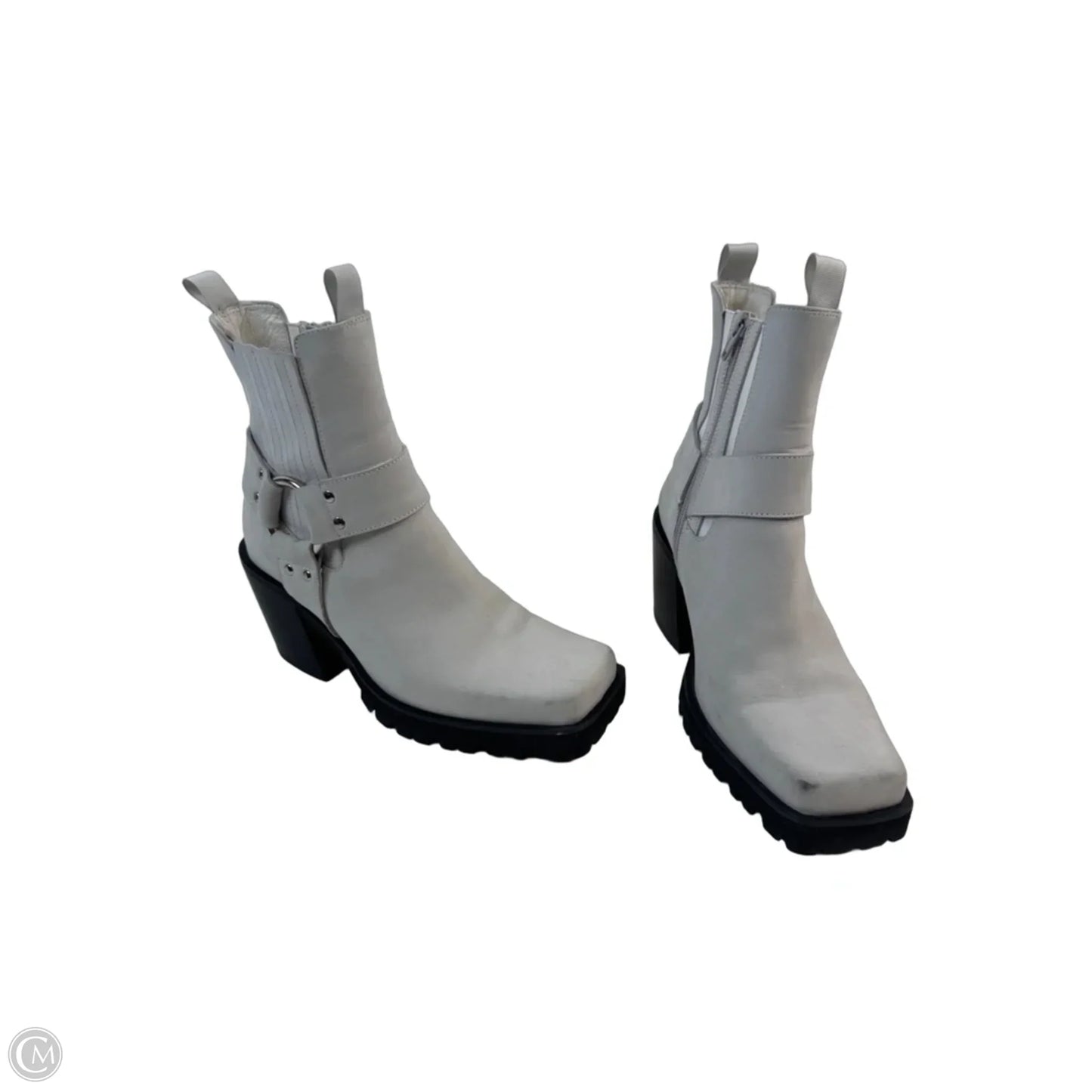 Boots Mid-calf Heels By Jeffrey Campbell In White, Size: 8
