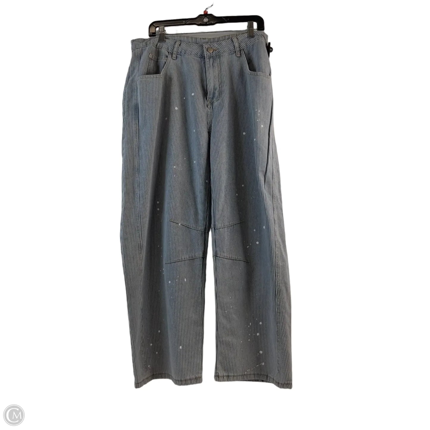 Jeans Wide Leg By Clothes Mentor In Blue & White, Size: 14