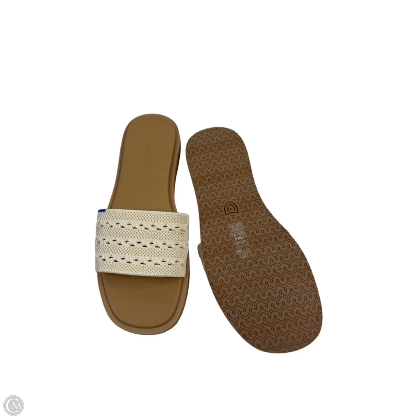 Sandals Flats By Rothys In Tan & White, Size: 8