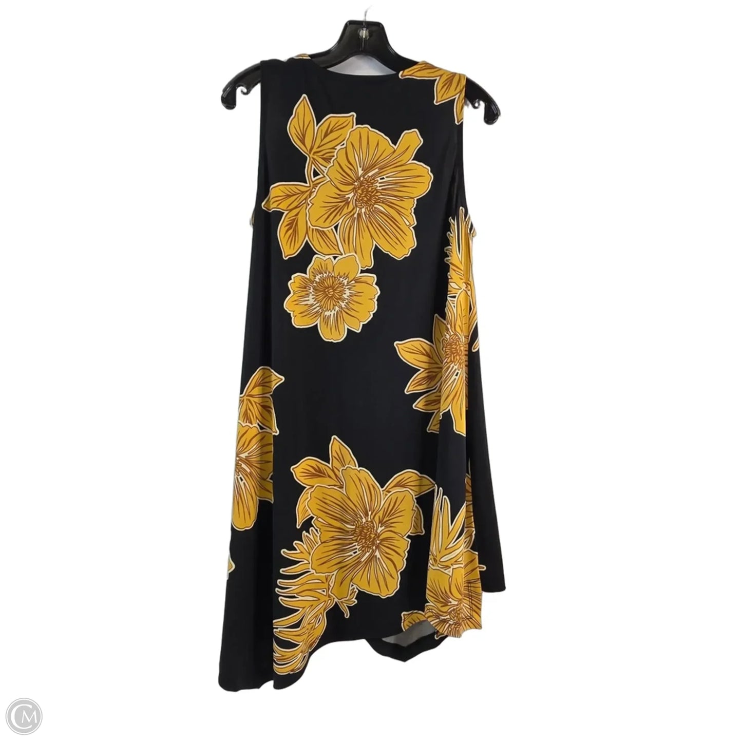Dress Casual Midi By Clothes Mentor In Black & Yellow, Size: M