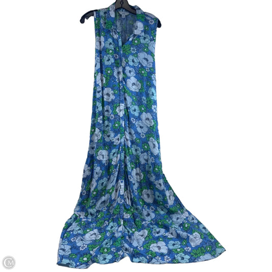 Dress Casual Maxi By Croft And Barrow In Blue & Green, Size: M
