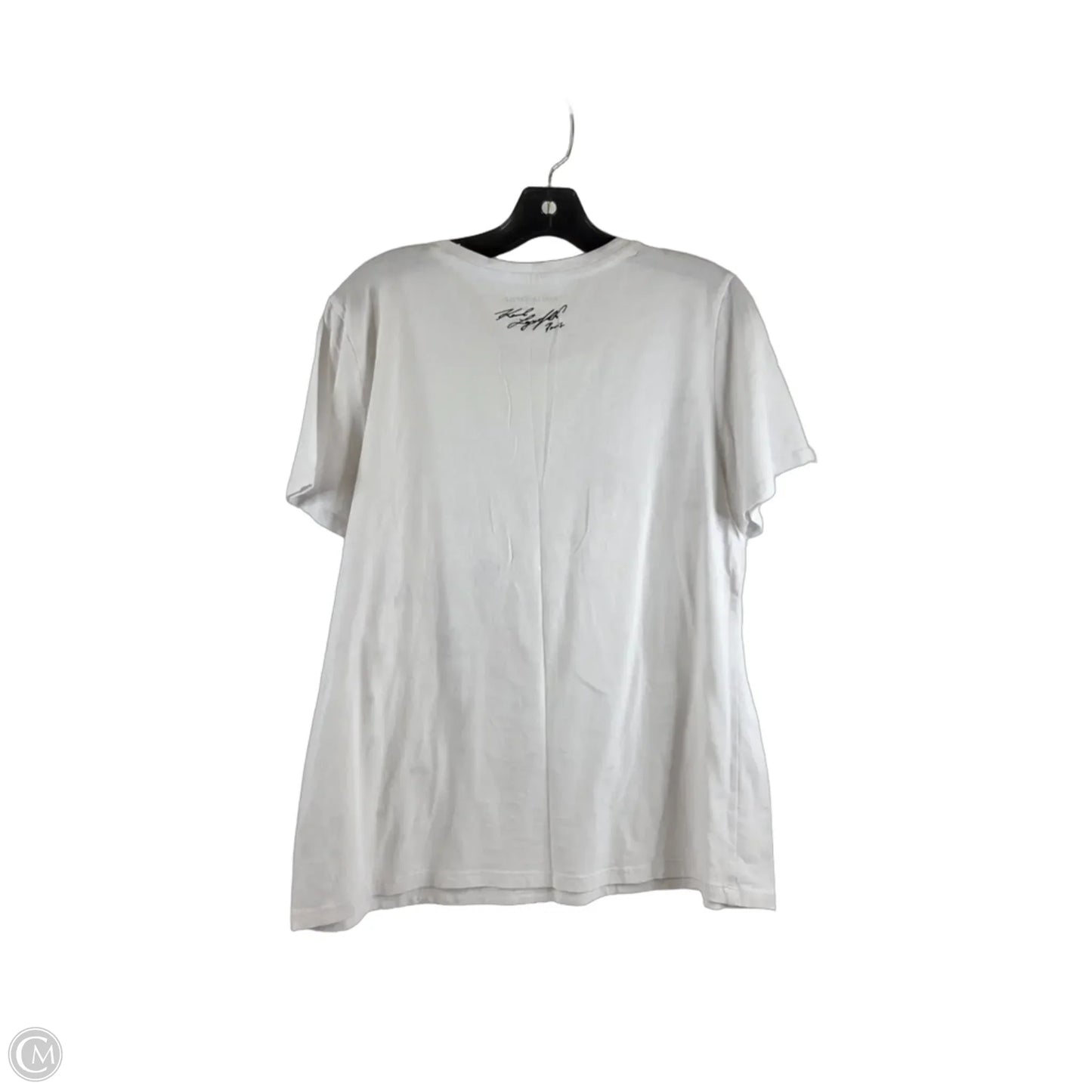 Top Short Sleeve Designer By Karl Lagerfeld In Black & White, Size: L