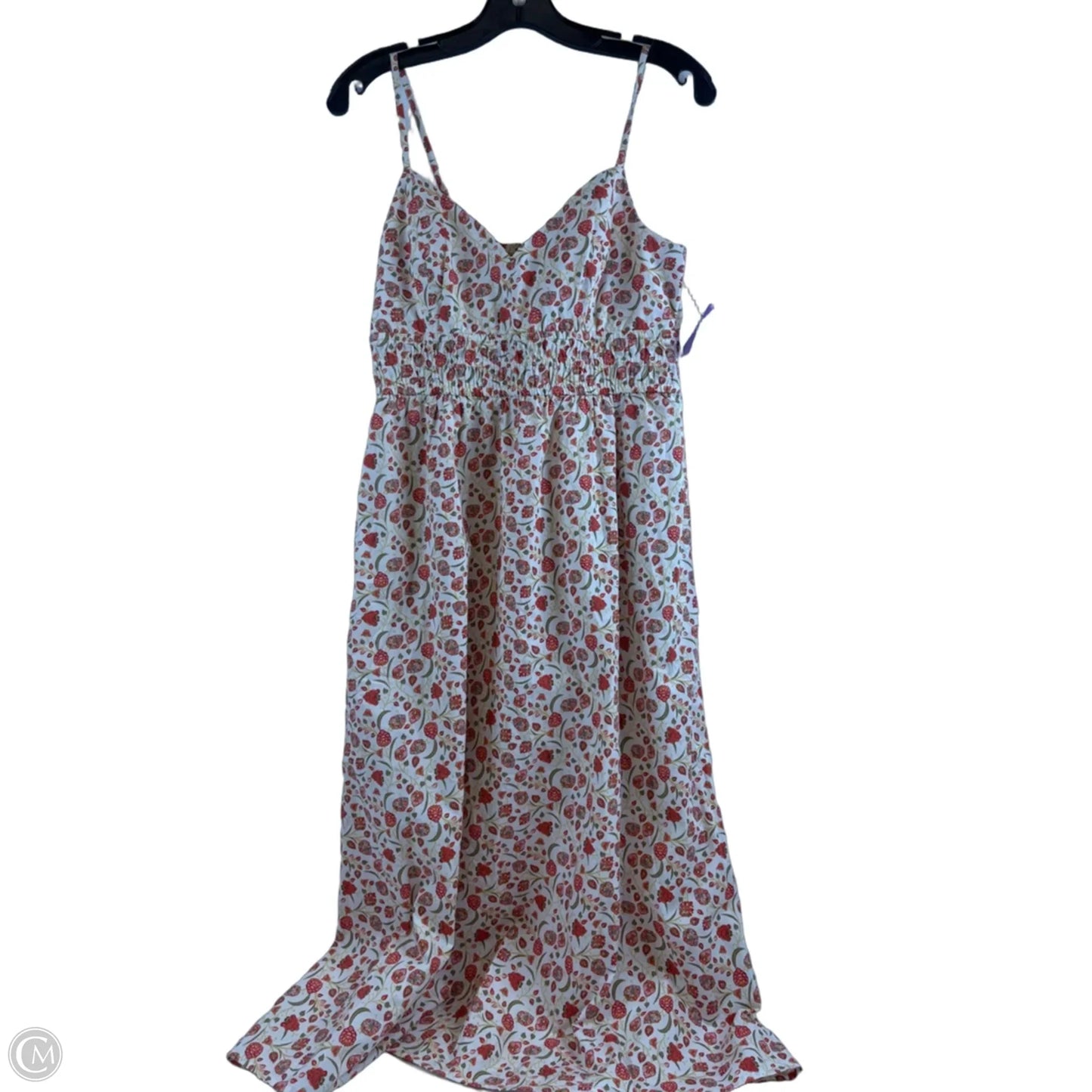 Dress Casual Midi By Old Navy In Orange & White, Size: Xs