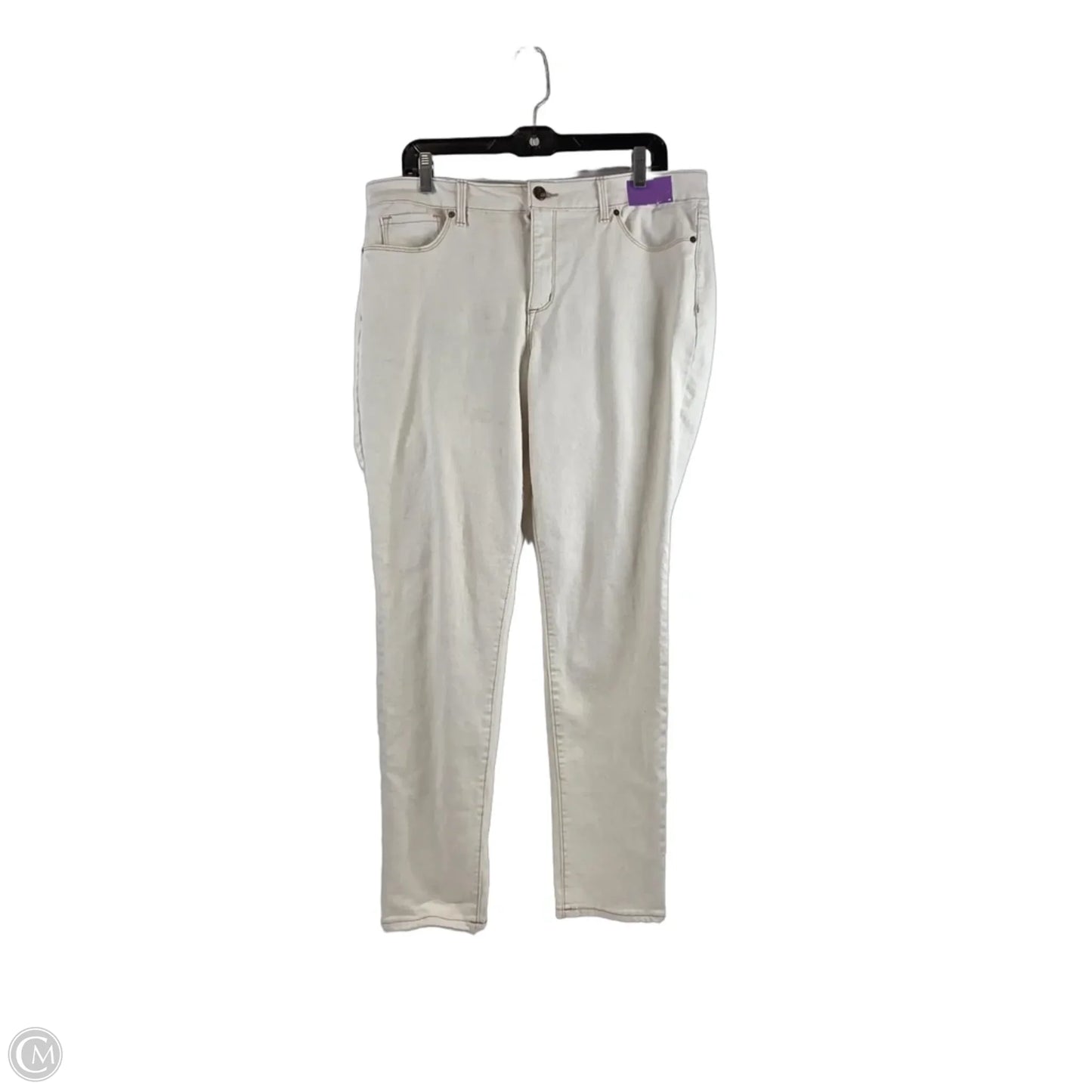 Jeans Straight By Vintage America In Cream, Size: 16