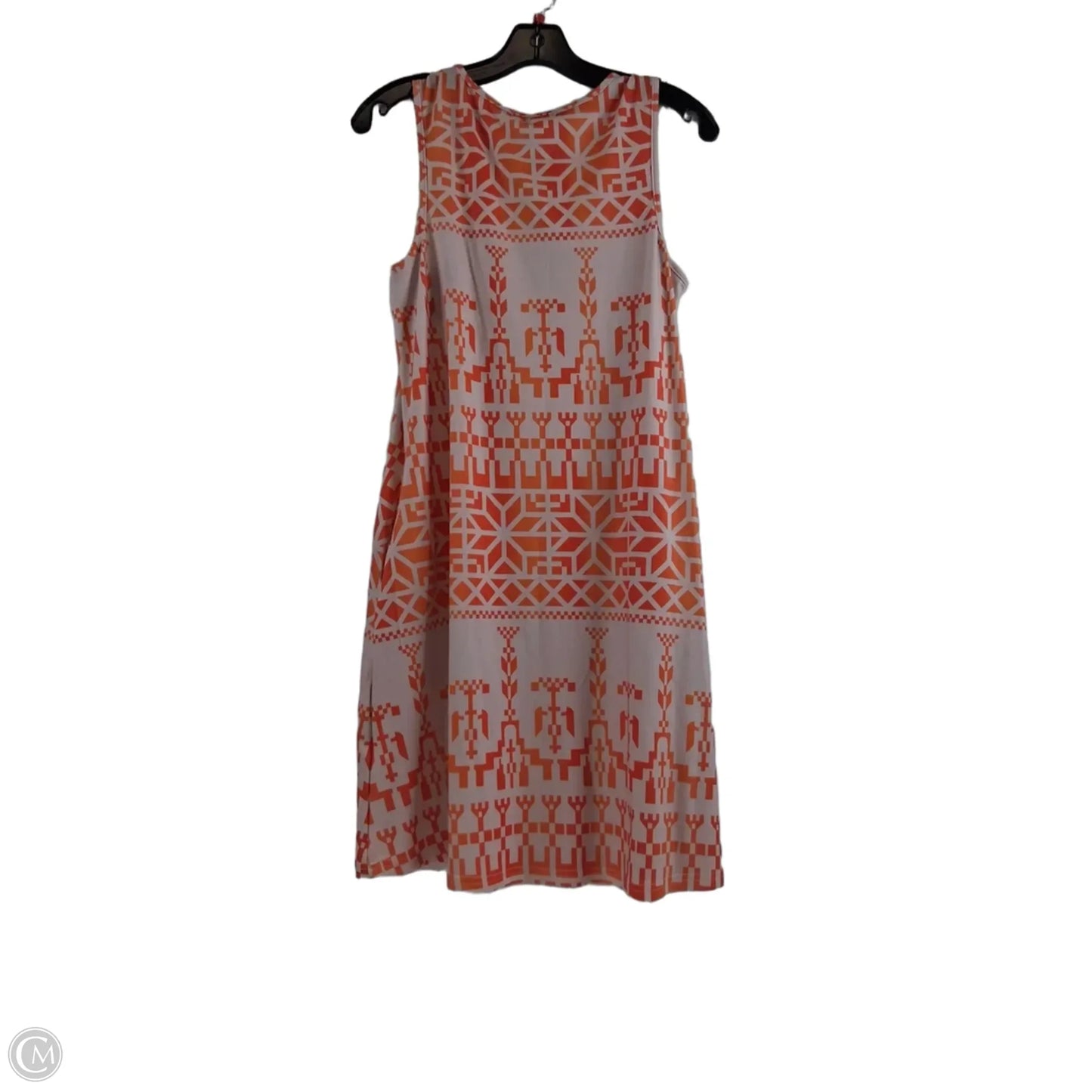 Dress Casual Midi By Clothes Mentor In Orange & White, Size: S