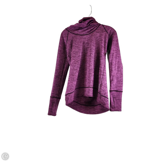 Athletic Top Long Sleeve Collar By Reebok In Purple, Size: S