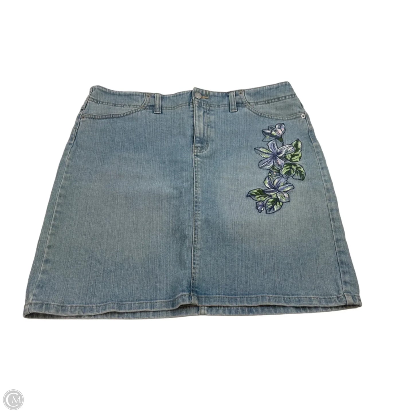 Skirt Midi By Loft In Blue Denim, Size: 10