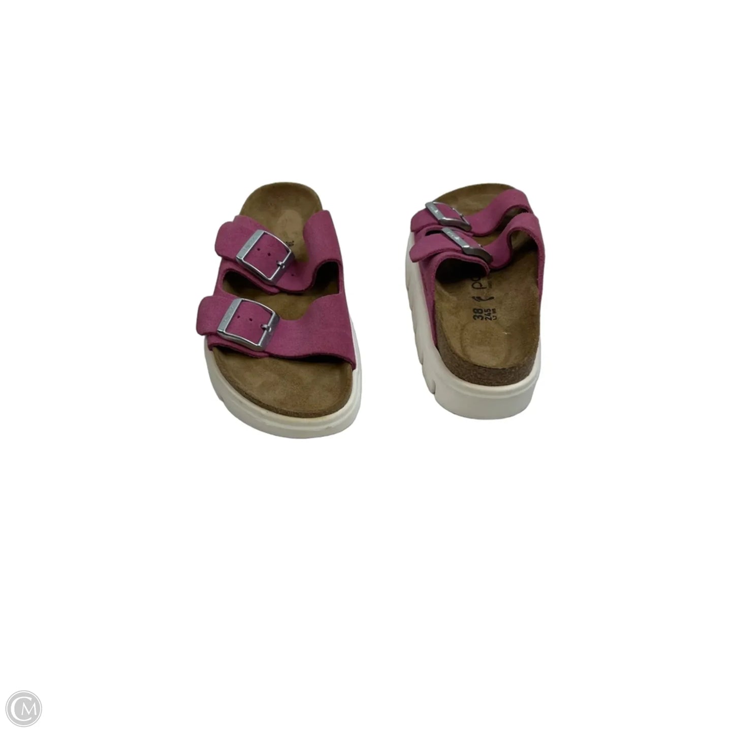 Sandals Flats By Clothes Mentor In Pink & White, Size: 7