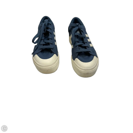 Shoes Sneakers Platform By Adidas In Blue & Cream, Size: 6.5