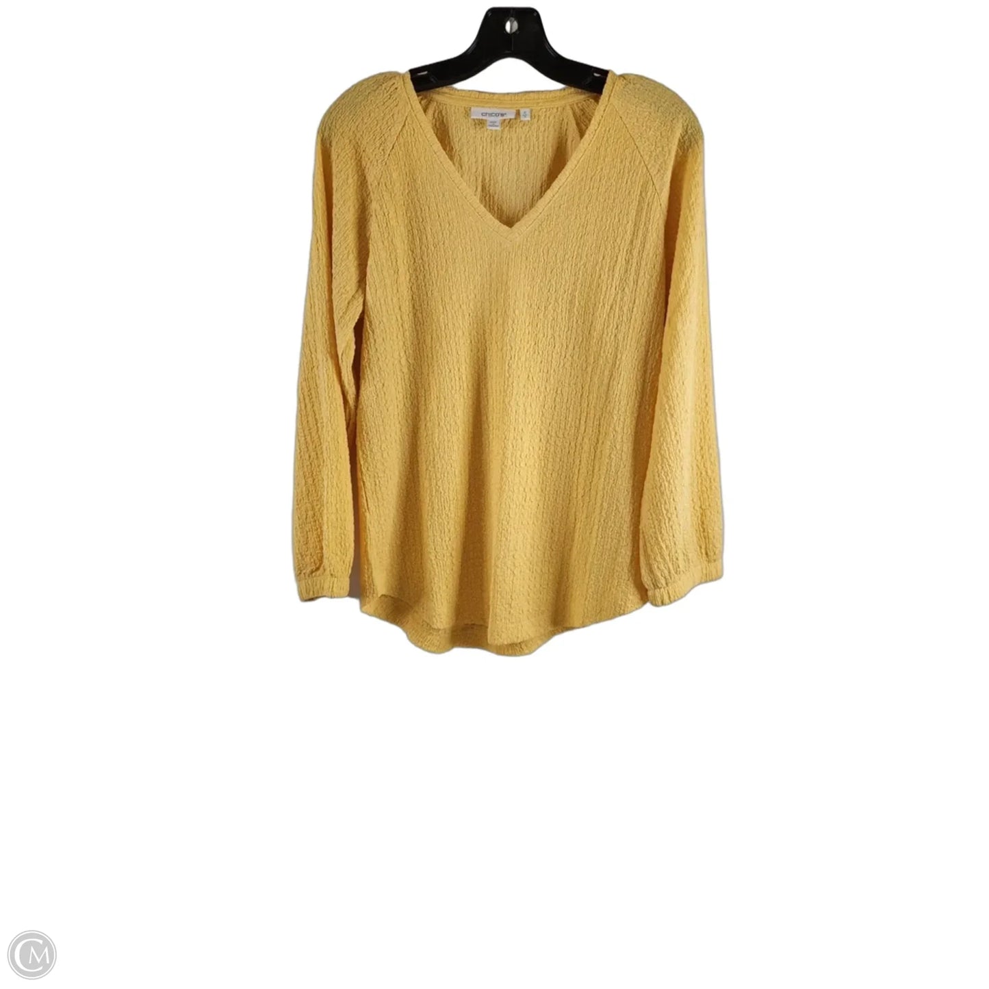 Top Long Sleeve By Chicos In Yellow, Size: S
