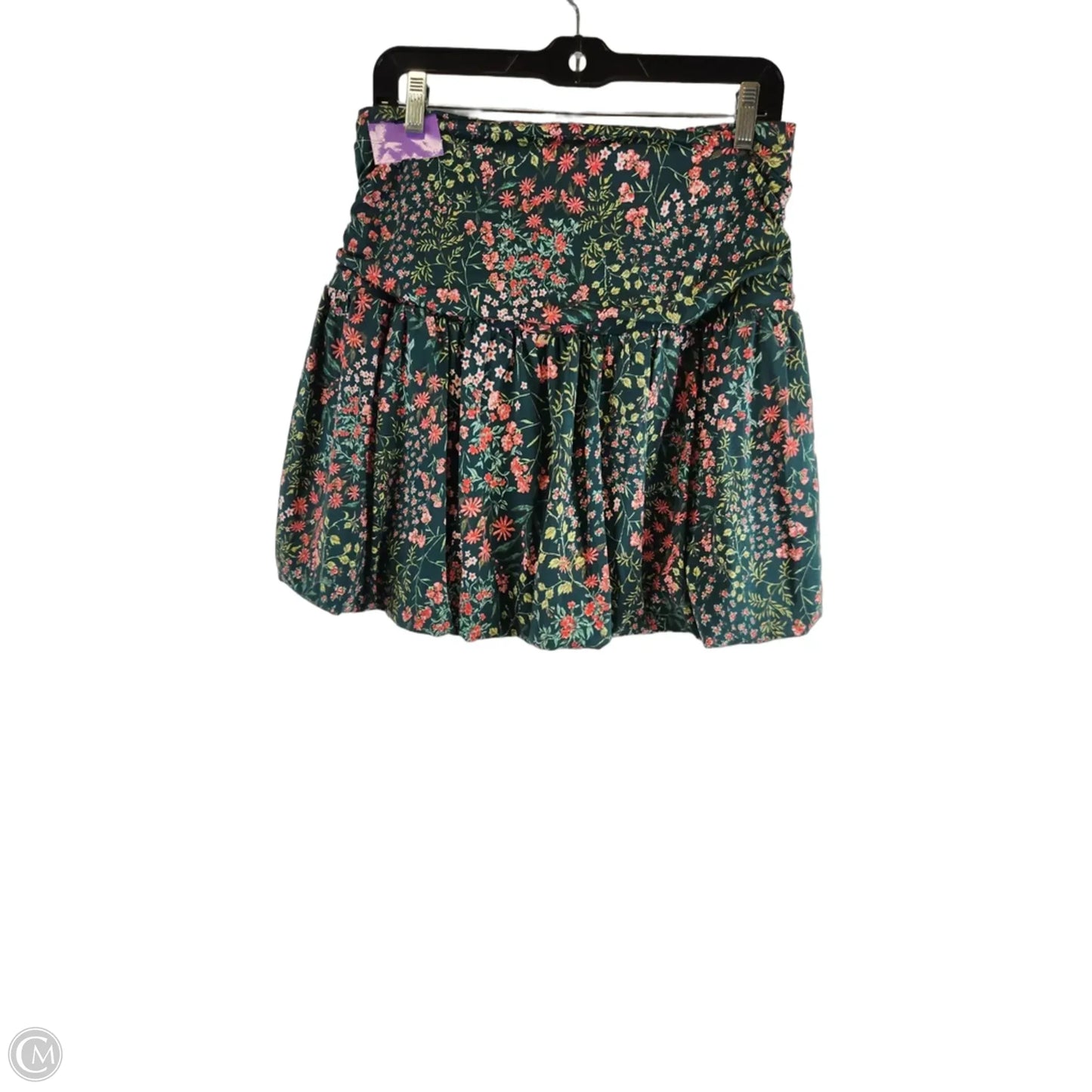 Skirt Midi By Loft In Green & Pink, Size: 8