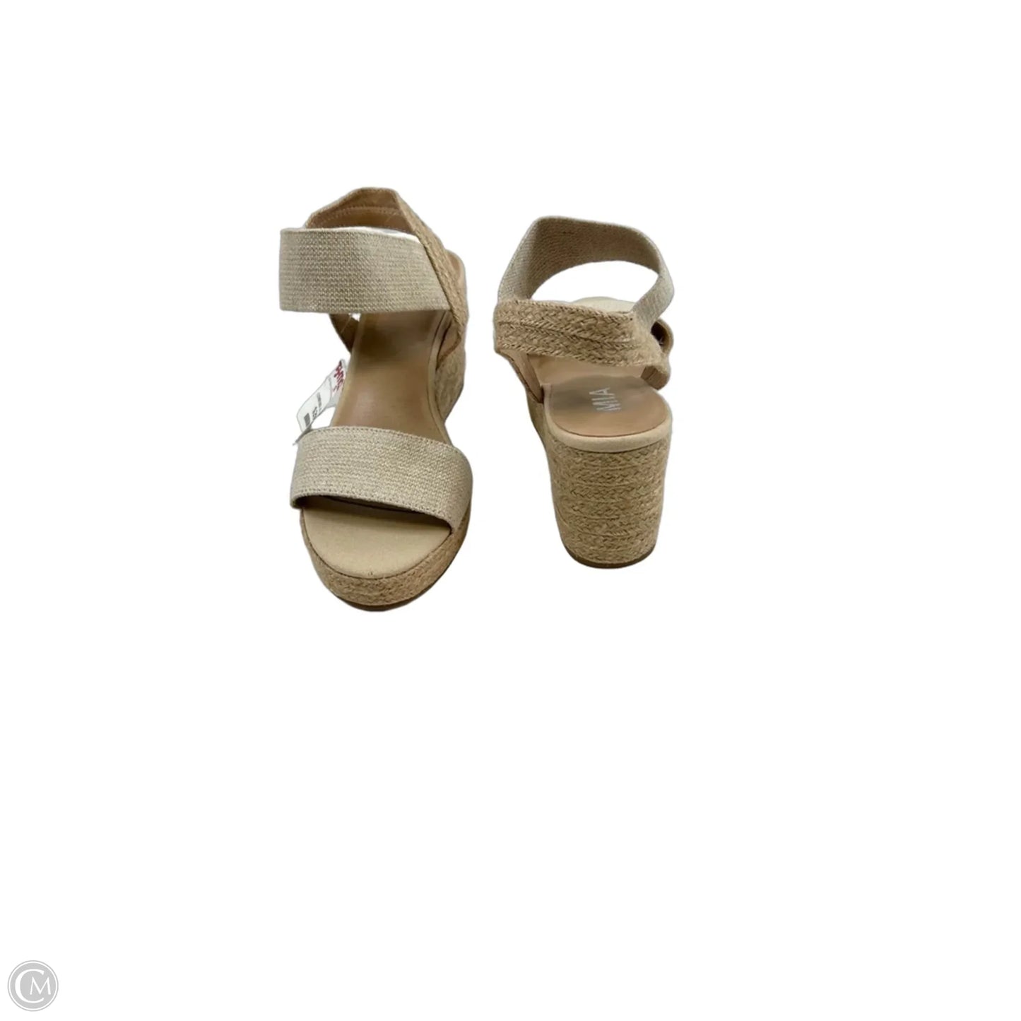 Sandals Heels Wedge By Mia In Tan, Size: 7.5