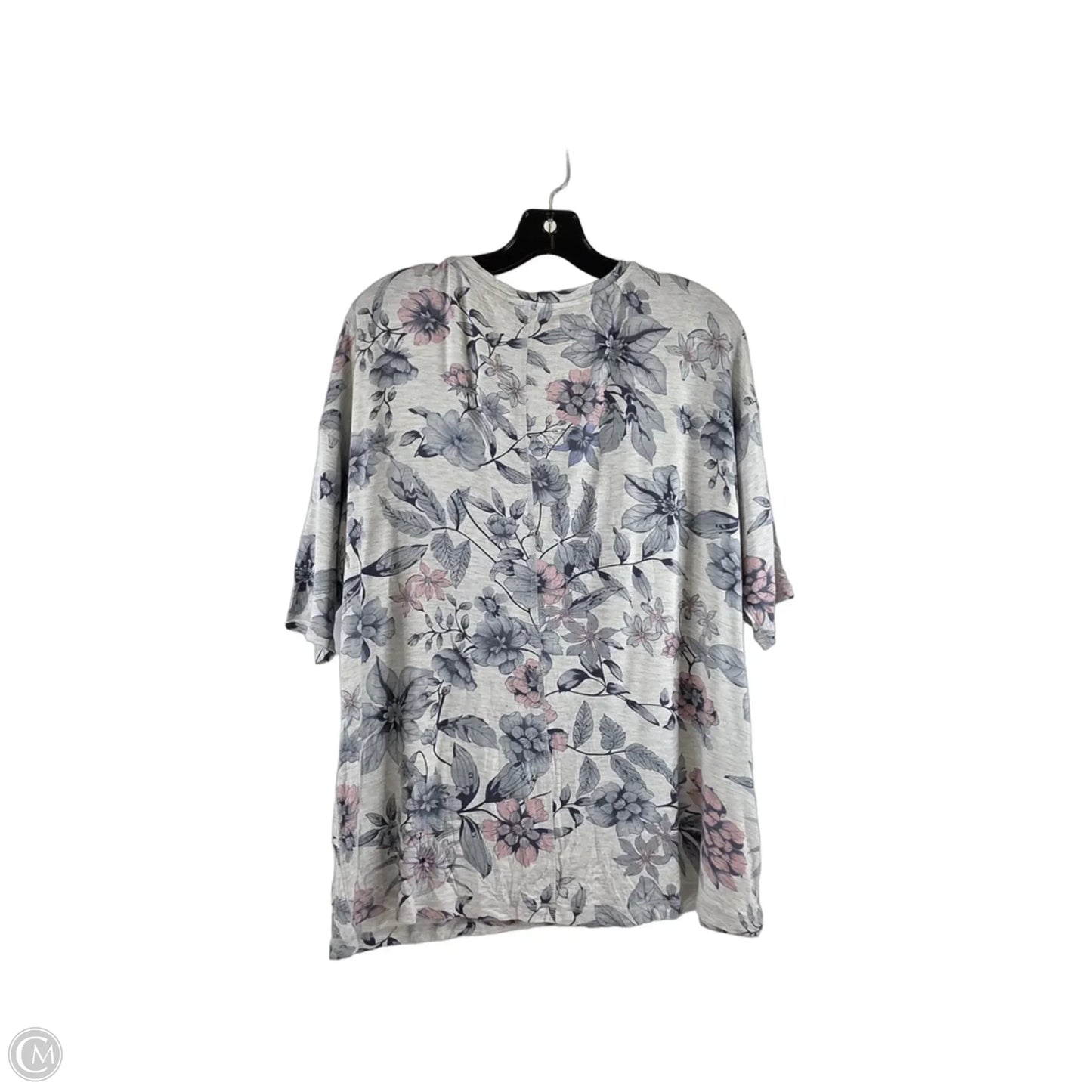 Top Short Sleeve By Grace In Grey & Pink, Size: S