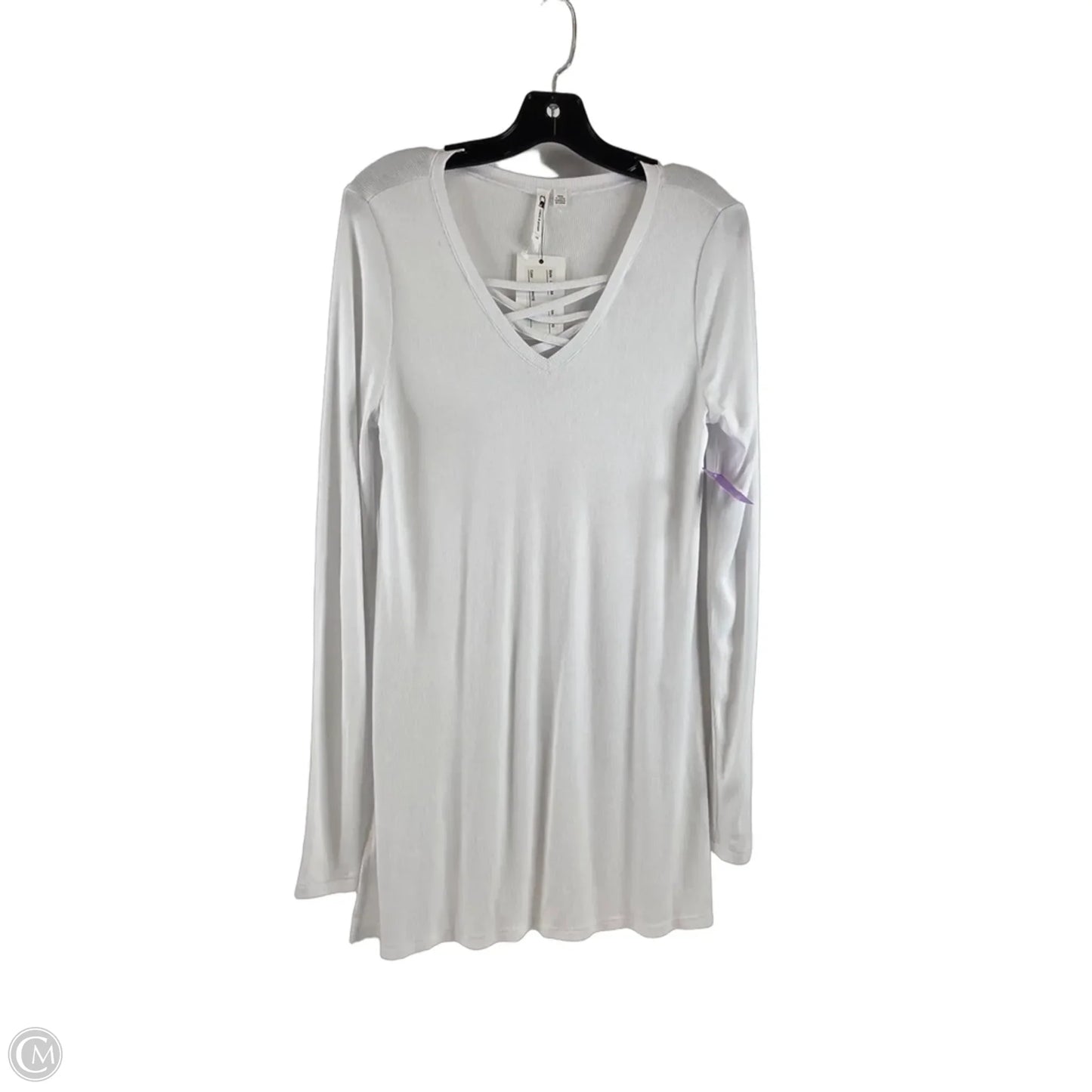 Top Long Sleeve Basic By Cable And Gauge In White, Size: L